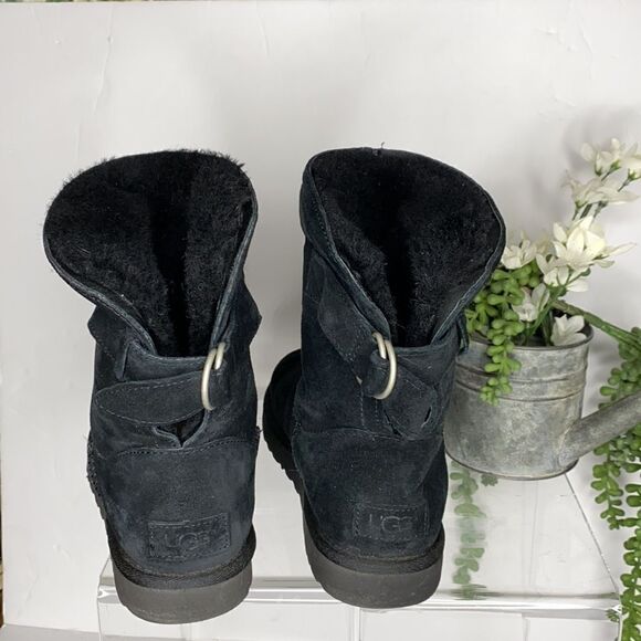 UGG‎ AUSTRALIA REMORA BUCKLE BOOTIE FOLDOVER STYLE Black 8 - Picture 4 of 13